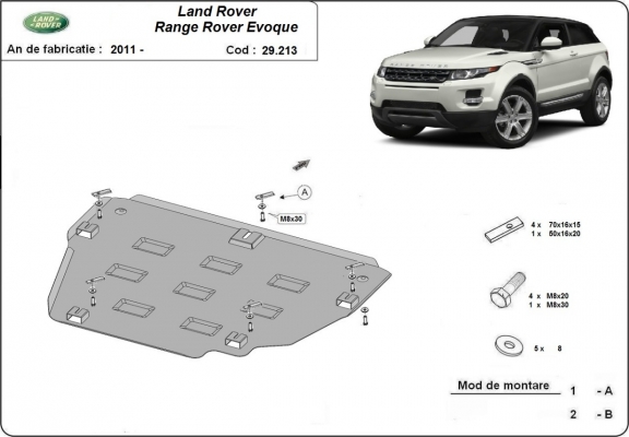 Kryt pod motor Range Rover Evoque