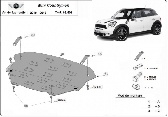 Kryt pod motor Mini Countryman R60