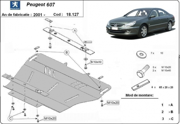 Kryt pod motor Peugeot 607