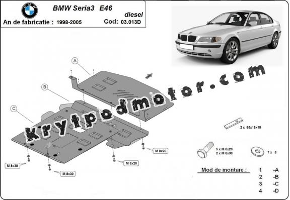 Kryt pod motor BMW Seria 3 E46 - Diesel