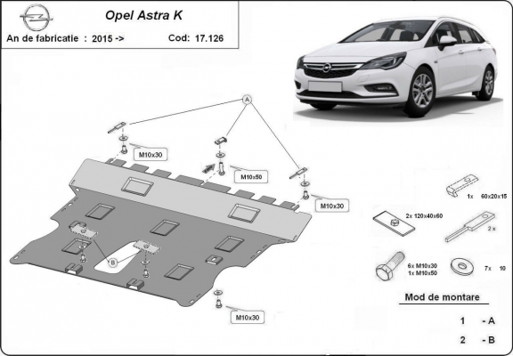 Kryt pod motor Opel Astra K