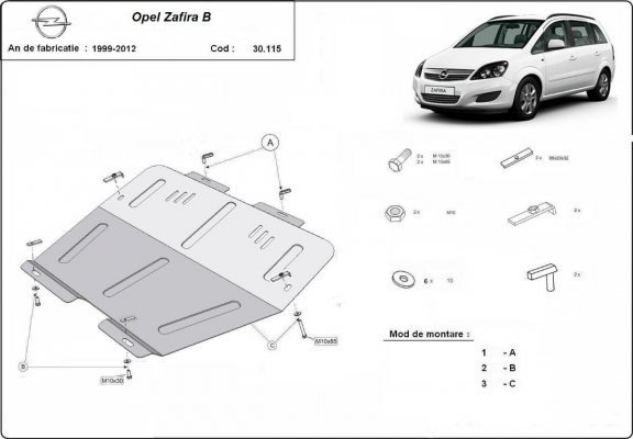 Kryt pod motor Opel Zafira B