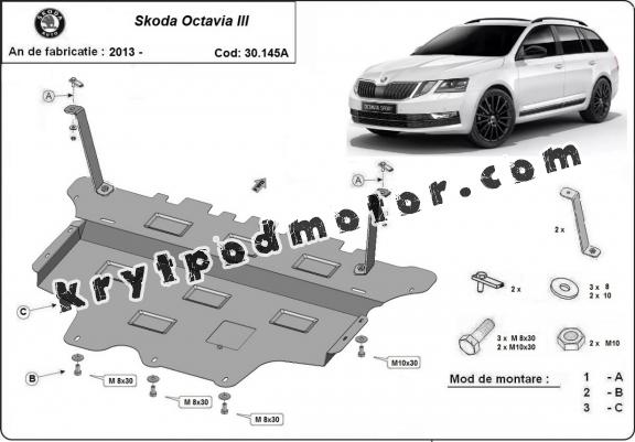 Kryt pod motor Skoda Octavia 3 - automatická převodovka