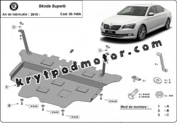 Kryt pod motor Skoda Superb - automatická převodovka