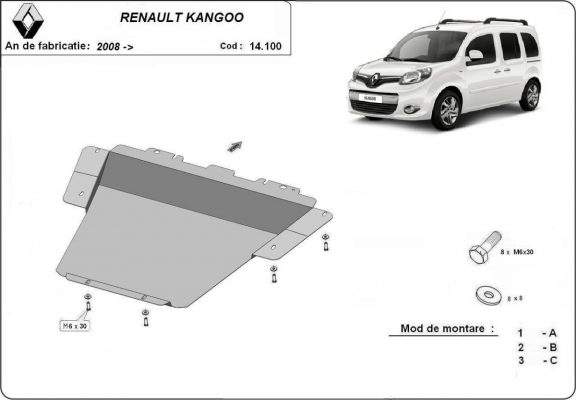Kryt pod motor Renault Kangoo