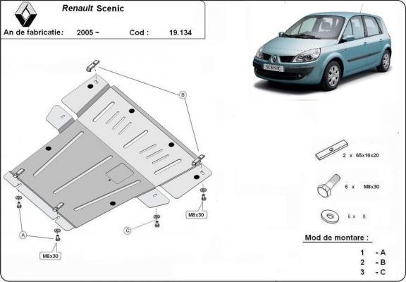 Kryt pod motor Renault Scenic