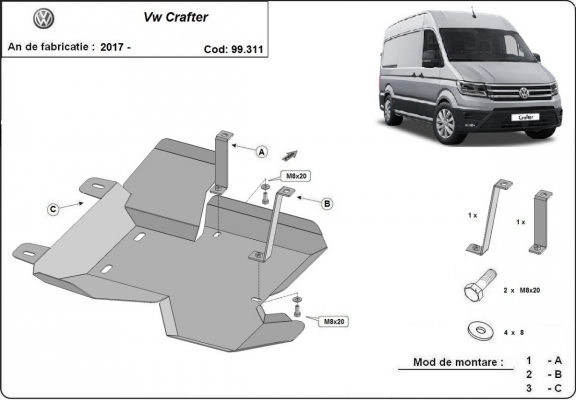 Kryt pod AdBlue Volkswagen Crafter / 18 L