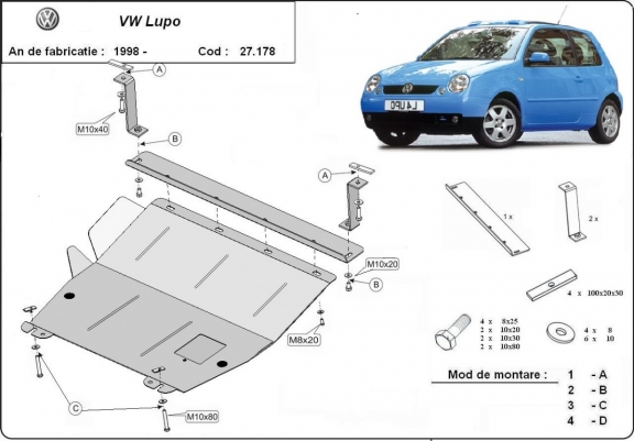 Kryt pod motor VW Lupo