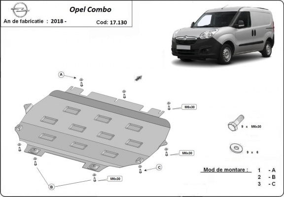 Kryt pod motor Opel Combo E 