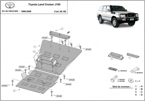 Kryt pod motor Toyota Land Cruiser J100