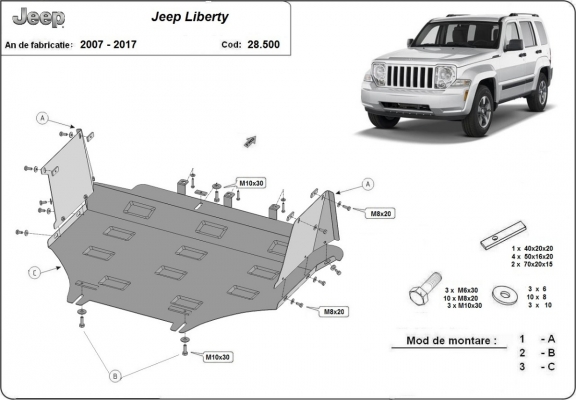 Kryt pod motor Jeep Liberty