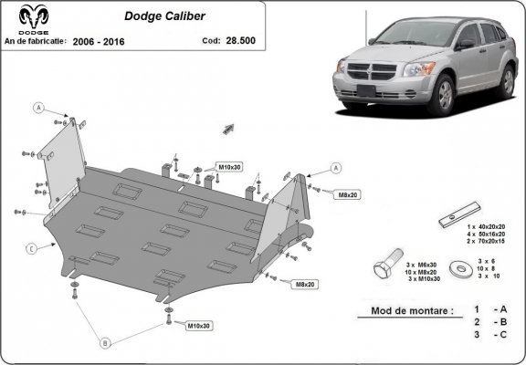 Kryt pod motor Dodge Caliber