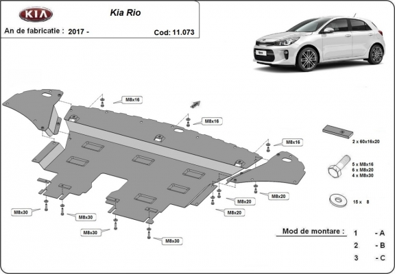 Kryt pod motor Kia Rio 4