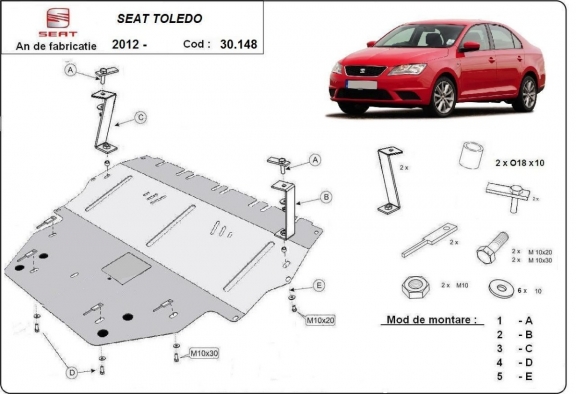 Kryt pod motor Seat Toledo 4