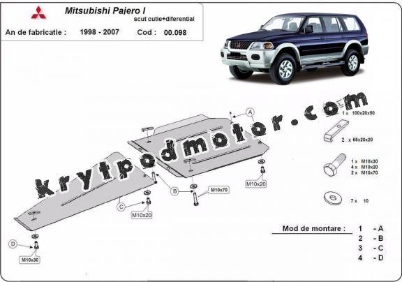 Kryt pod převodovka a diferenciál Mitsubishi Pajero Sport 1