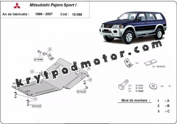 Kryt pod motor Mitsubishi Pajero Sport 1