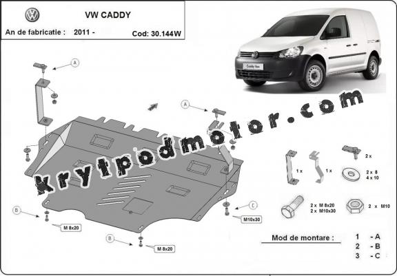 Kryt pod motor VW Caddy - s WEBASTO