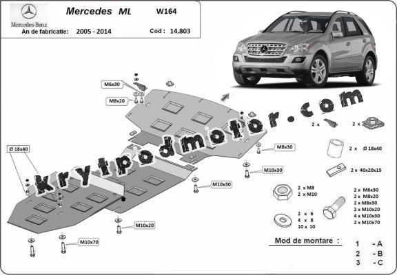 Kryt pod motor Mercedes ML W164