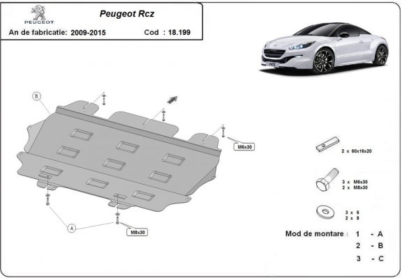 Kryt pod motor Peugeot Rcz