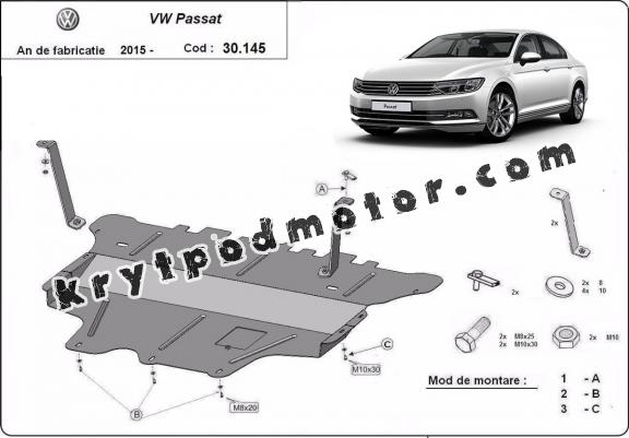 Kryt pod motor VW Passat B8 -  ruční převodovka