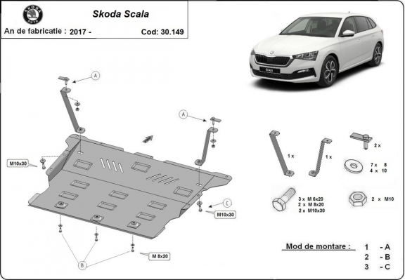 Kryt pod motor Skoda Scala