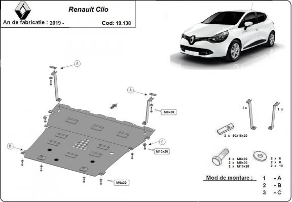 Kryt pod motor Renault Clio 5