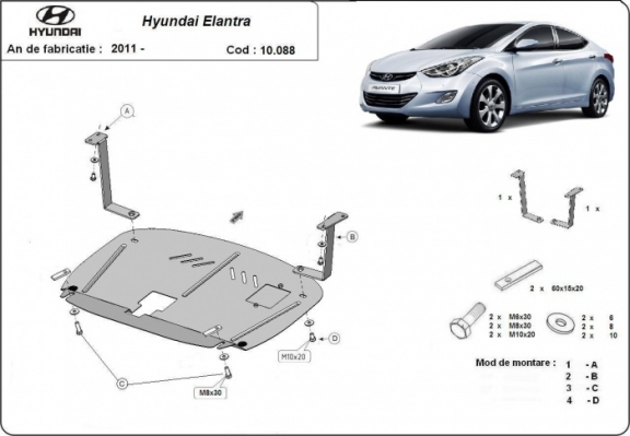 Kryt pod motor Hyundai Elantra 2