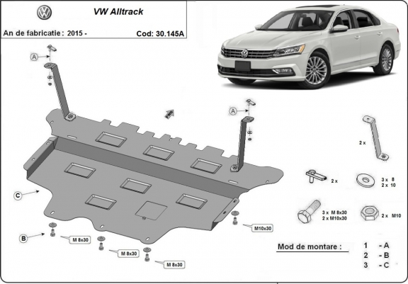 Kryt pod motor VW Passat Alltrack - automatická převodovka