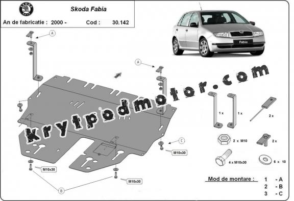 Kryt pod motor Skoda Fabia 1