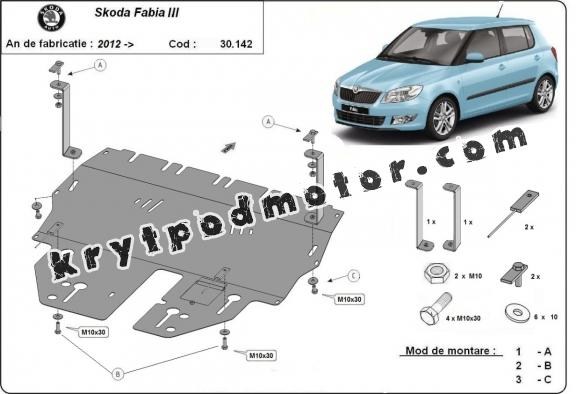 Kryt pod motor Skoda Fabia 3