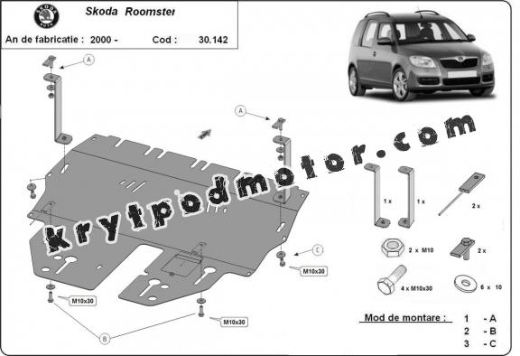 Kryt pod motor Skoda Roomster