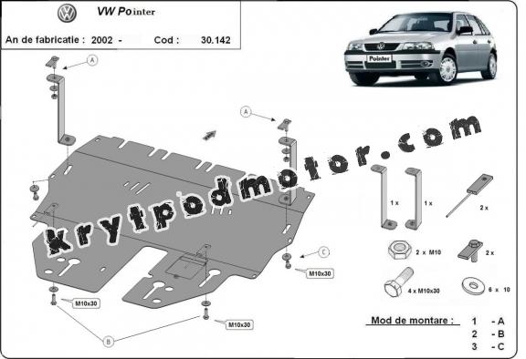 Kryt pod motor Volkswagen Pointer