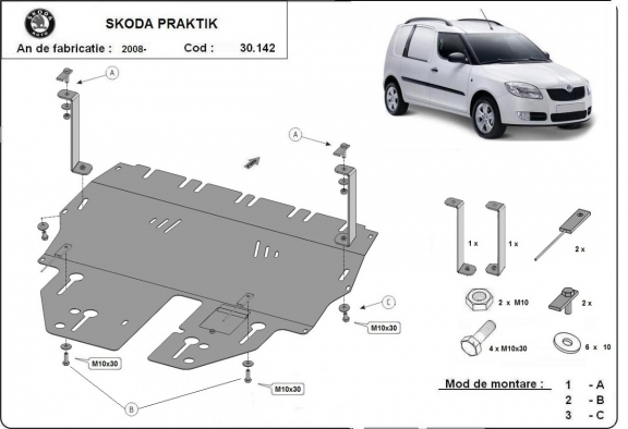 Kryt pod motor Skoda Praktik