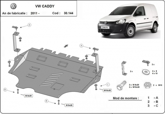 Kryt pod motor VW Caddy