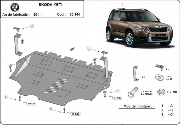 Kryt pod motor Skoda Yeti