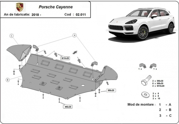 Kryt pod motor Porsche Cayenne