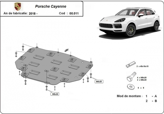Kryt pod převodovka Porsche Cayenne
