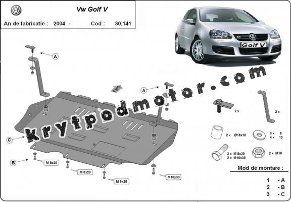 Kryt pod motor Vw golf mk5