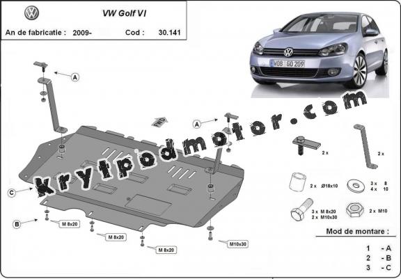 Kryt pod motor VW Golf 6