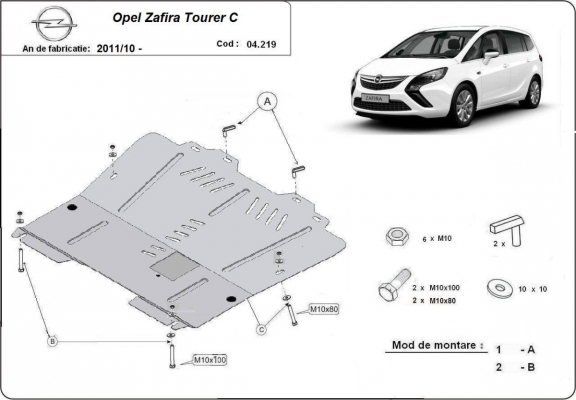 Kryt pod motor Opel Zafira C