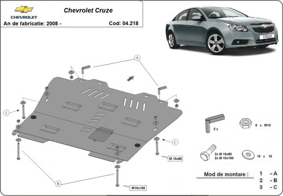Kryt pod motor Chevrolet Cruze