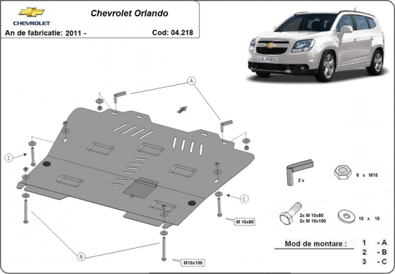 Kryt pod motor Chevrolet Orlando