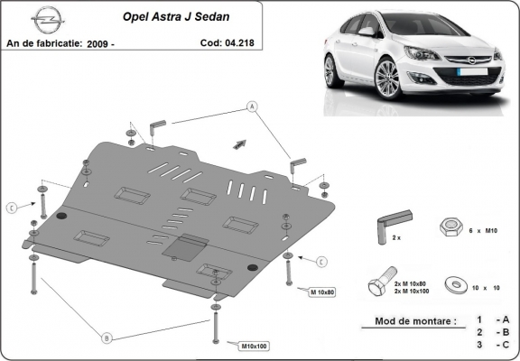 Kryt pod motor Opel Astra J Sedan