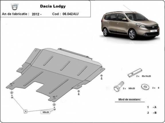 Hliníkový kryt pod motor DACIA LODGY