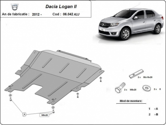 Hliníkový kryt pod motor Dacia Logan 2