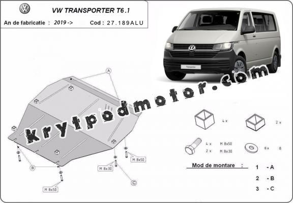 Kryt pod motor hliník Volkswagen Transporter 6.1