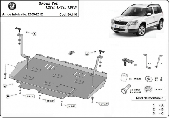 Kryt pod motor Skoda Yeti