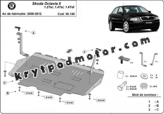 Kryt pod motor Skoda Octavia 2