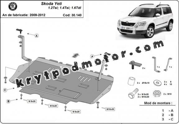 Kryt pod motor Skoda Yeti