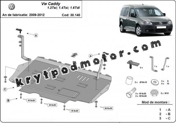 Kryt pod motor Volkswagen Caddy